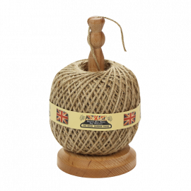 Houten klos met mes + 130 meter jute touw